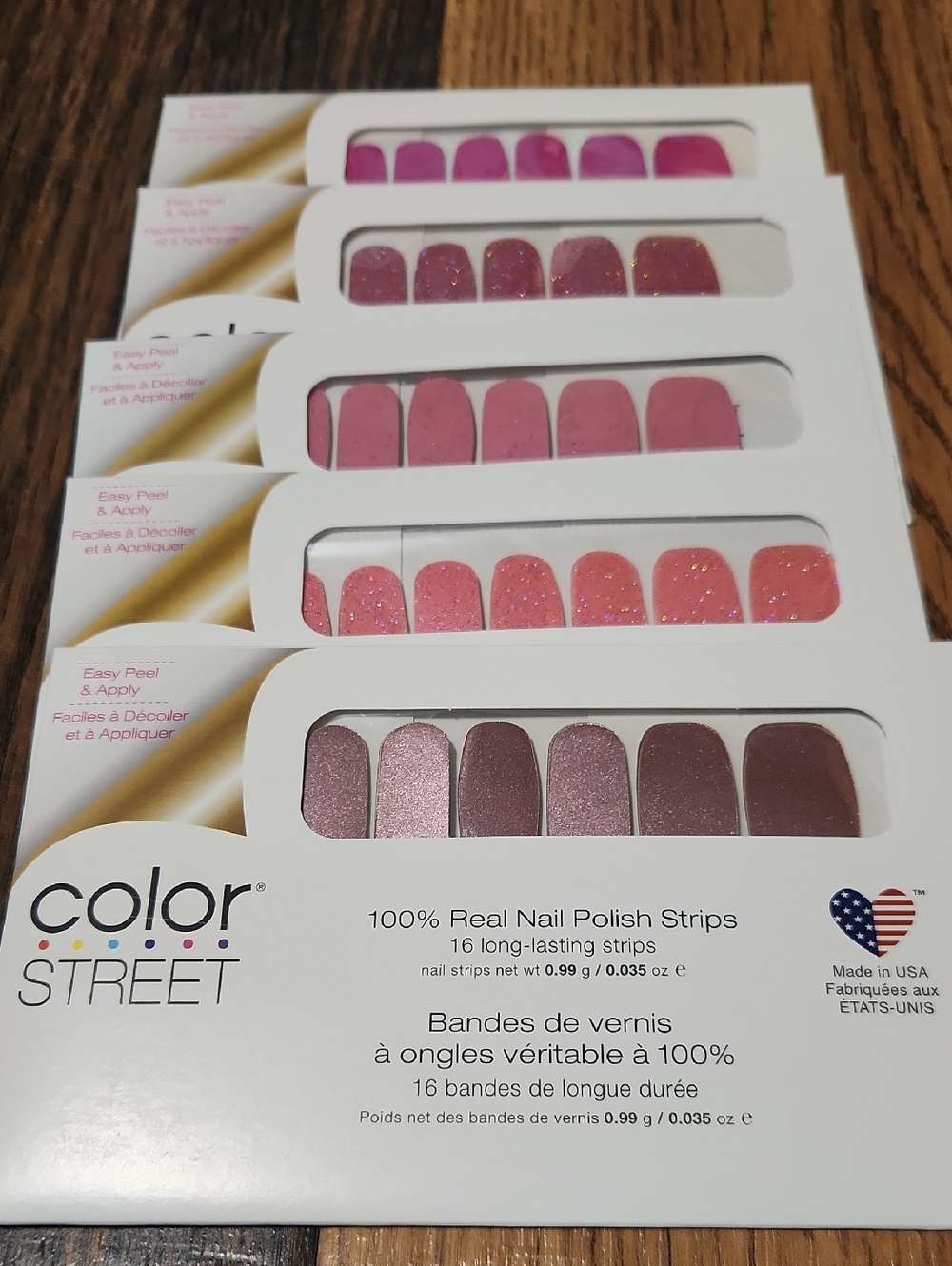 Color Street Pink & Rose Gold Shimmer Nail Polish Strips